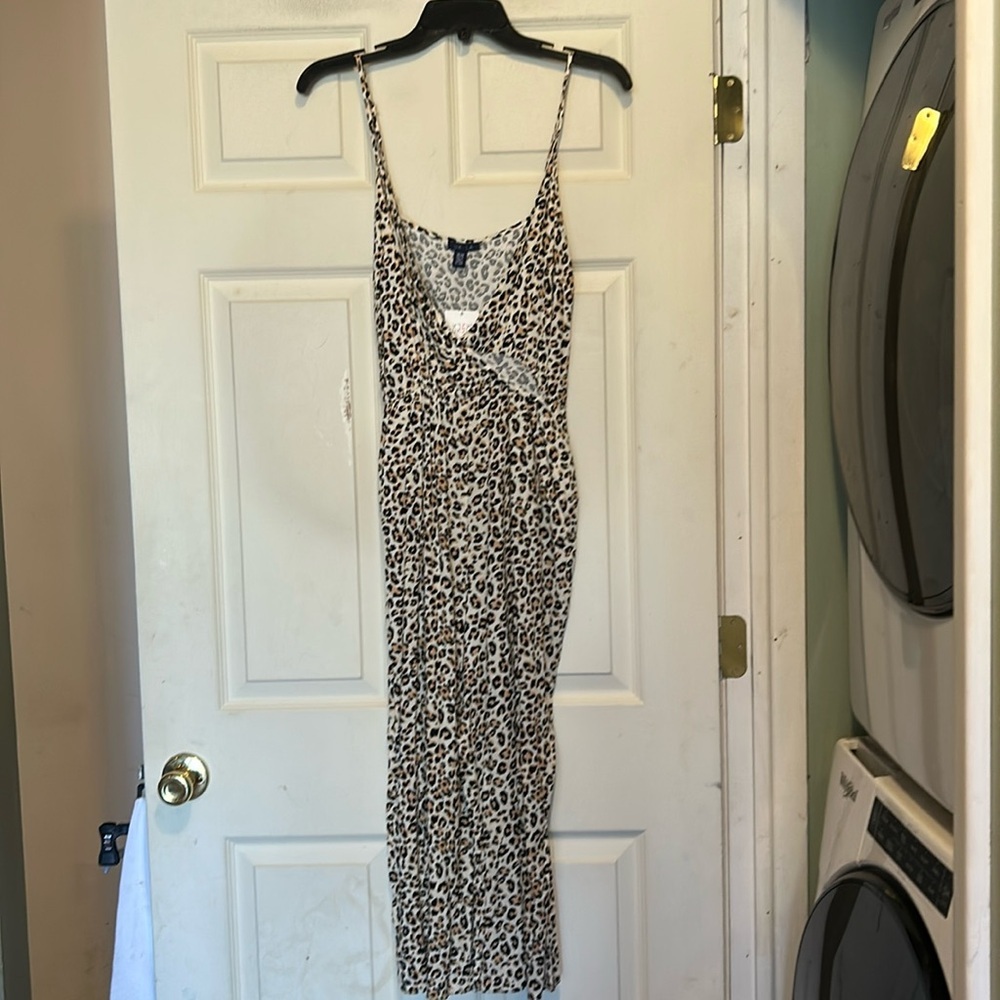 UK2LA Jumpsuit Size Medium Tan Animal Print